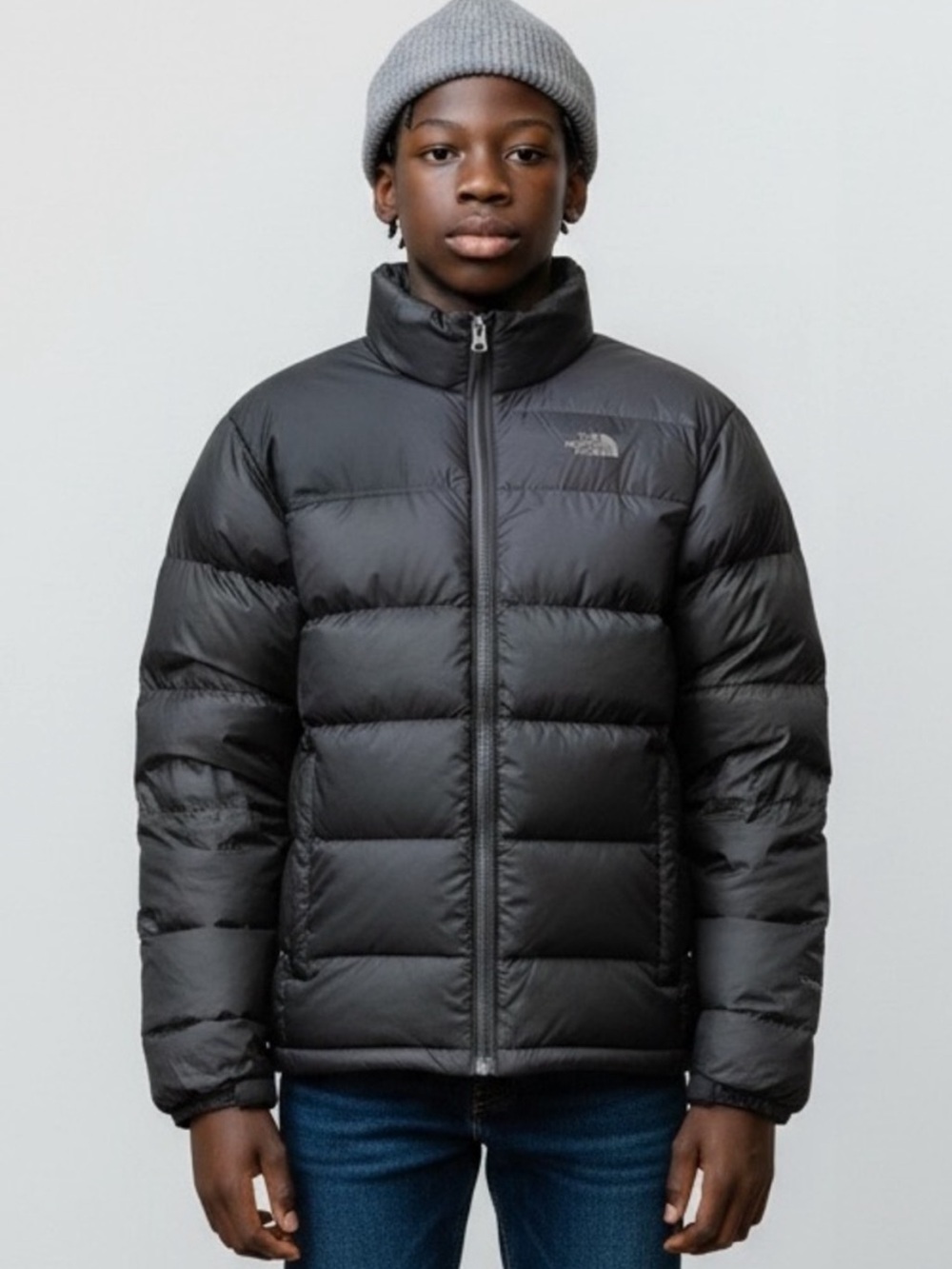 Boys XL The North Face Black Quilted Puffer Jacket 550